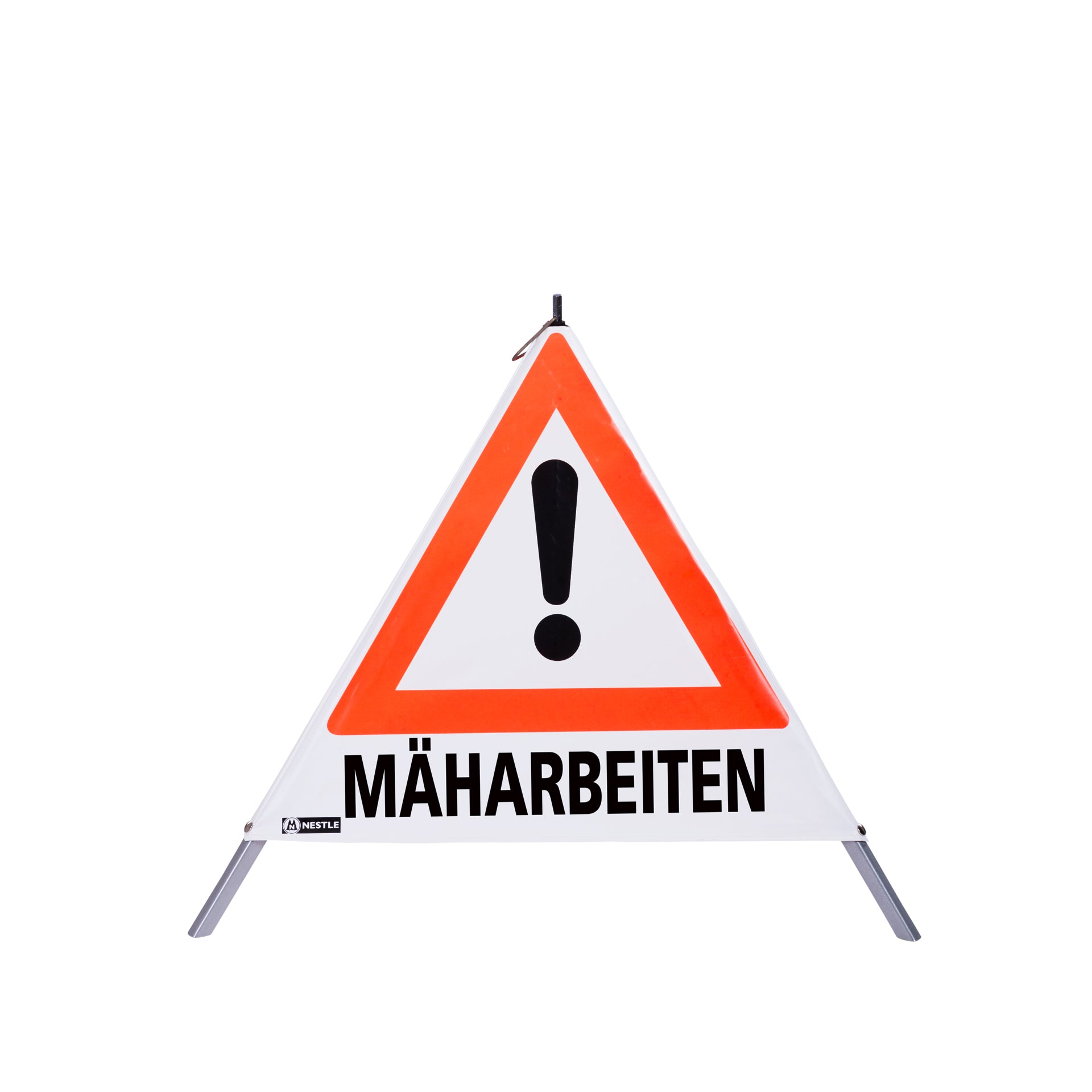 NESTLE Warnpyramide 70 cm, Achtung (VZ101), weiß, mit Feder NESTLE Warnpyramide 70 cm, Achtung (VZ101), weiß, mit Feder